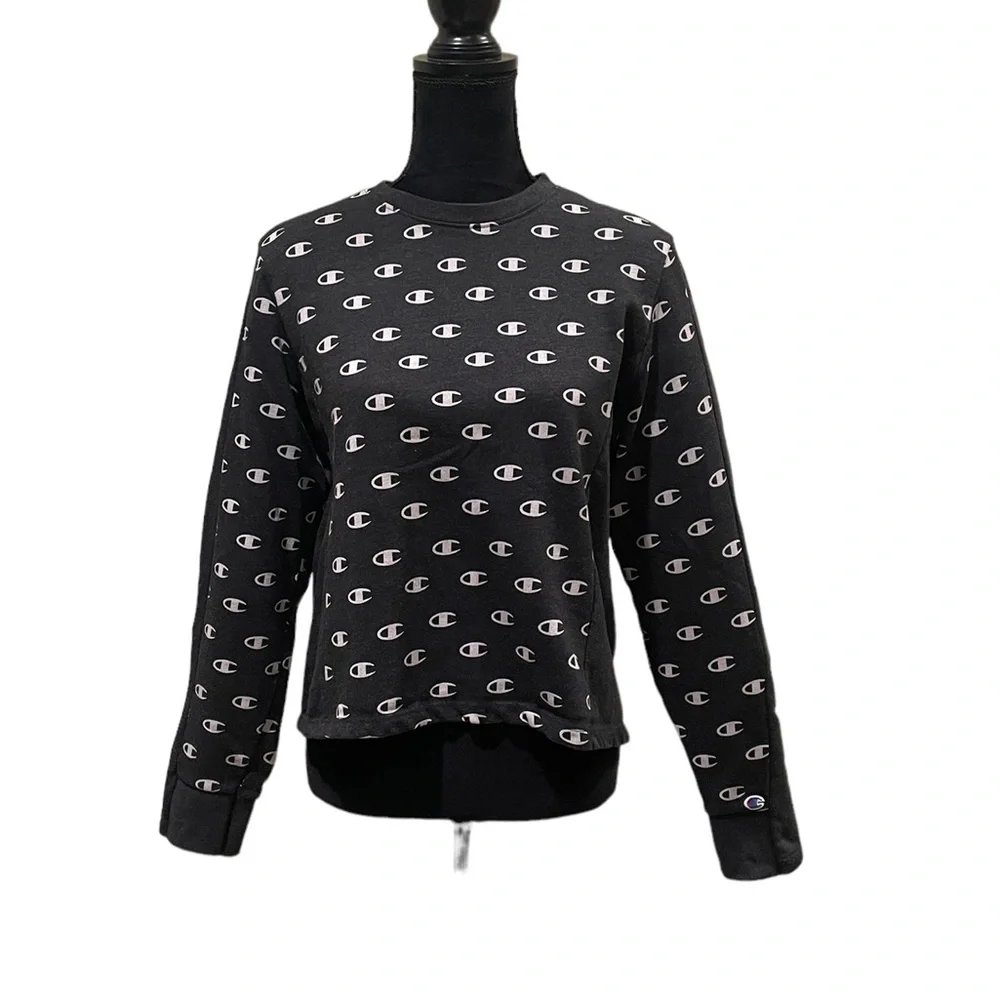 Champion pullover long sleeve insignia athleisure charcoal sweatshirt medium - Picture 1 of 10